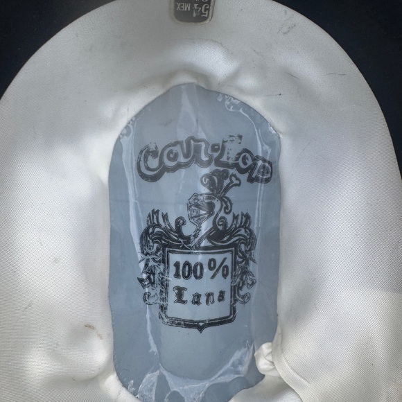 Vintage Black Wide Brim Cowboy Hat with Feather Accent - Picture 3 of 4